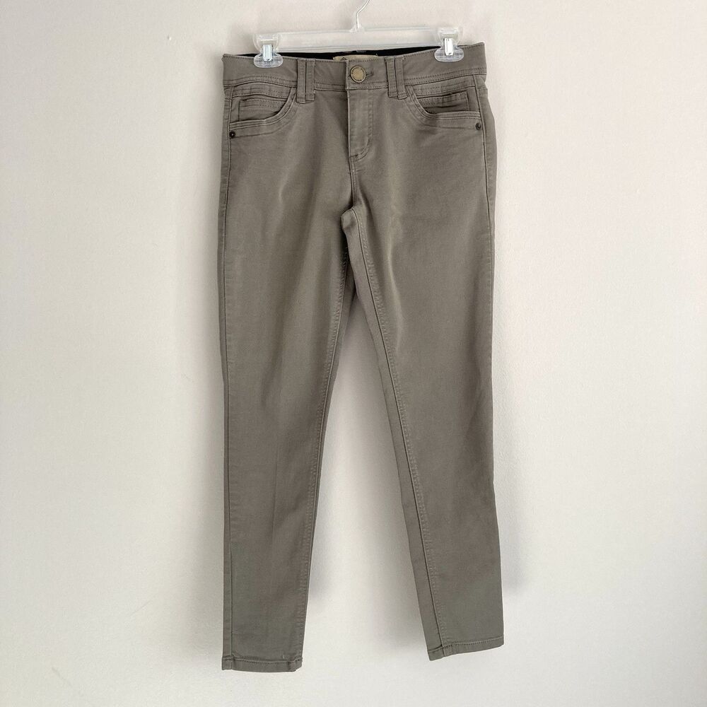 Democracy Ab Technology Beige Brown Stretch Denim Pants Mid-Rise Skinny Size 4